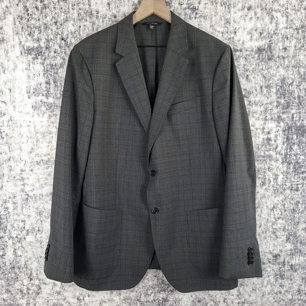 Banana Republic Smart Weight Performance Wool Blend Sport Coat Mens 44R Slim Fit